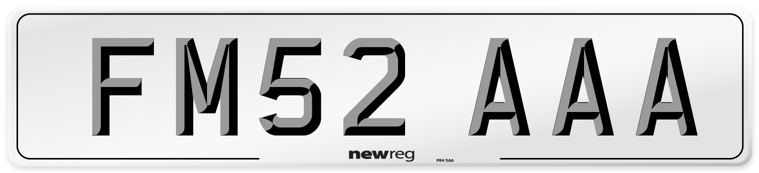 FM52 AAA Number Plate from New Reg